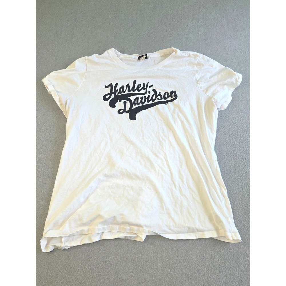 Harley-Davidson T-Shirt Women 2X White Appleton Clarksville TN Biker Graphic Tee